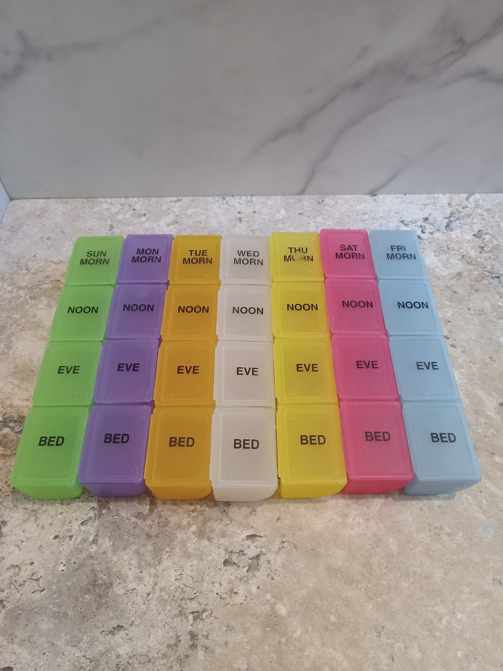 Daily Pill Organizer Set - Multicolor Weekly Boxes